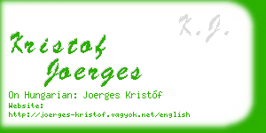 kristof joerges business card